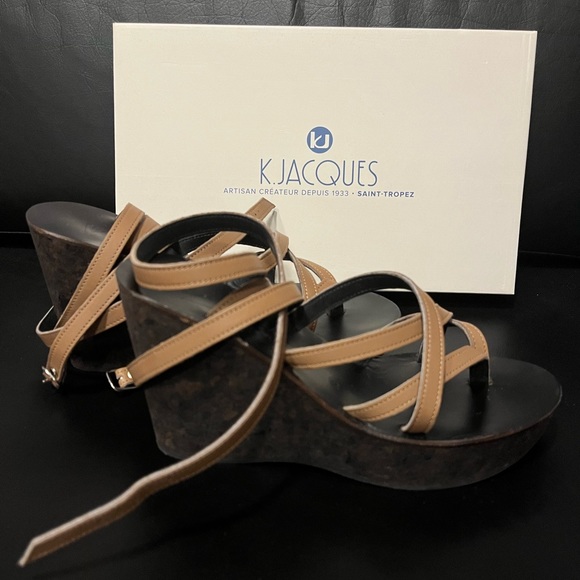 K. Jacques Wedge Sandals - Picture 2 of 6